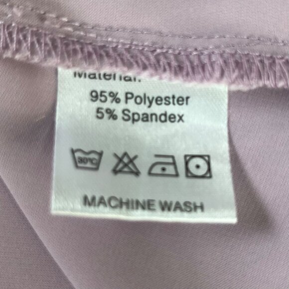 Anydeer Vneck Blouse Shirt Womens Medium Purple New Short Sleeve Button Detail - Picture 7 of 10